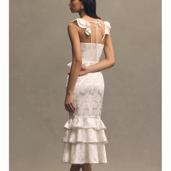 V. Chapman Violet Corset Ruffled Tiered Midi Dress! - Picture 3 of 6